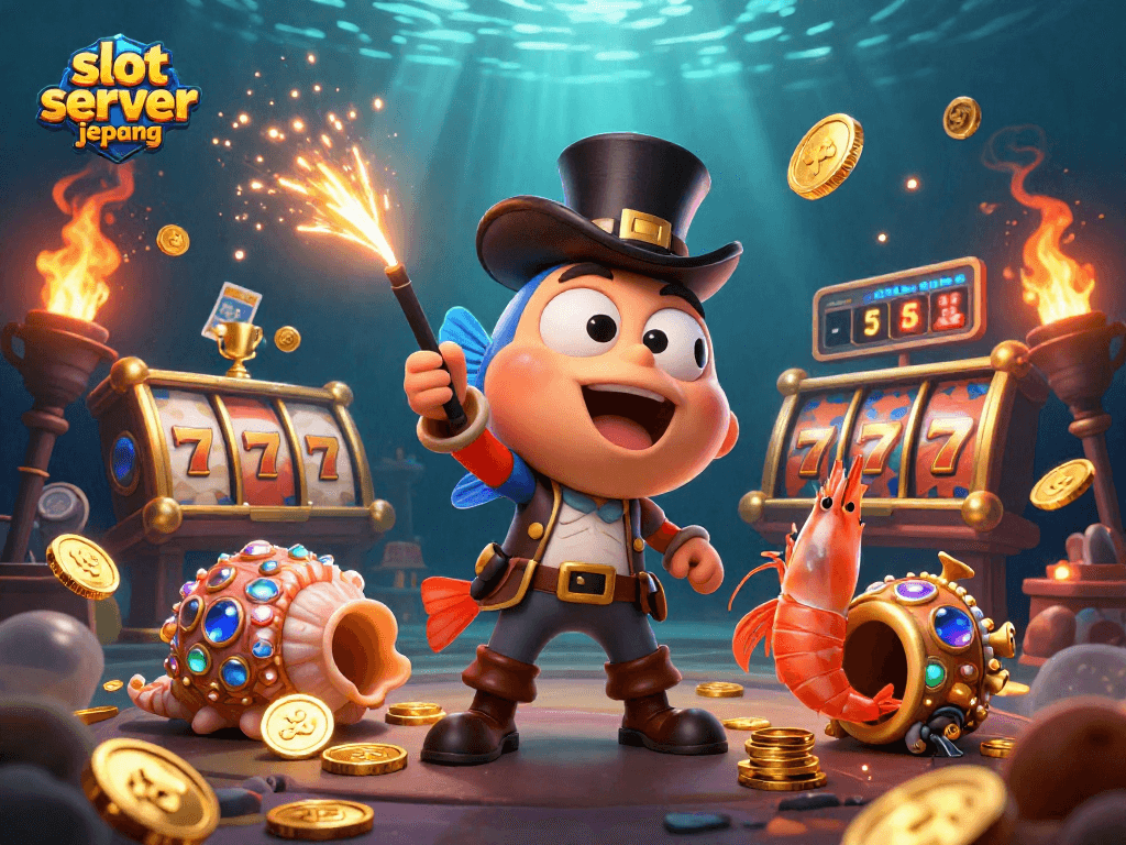 Engage with slot server jepang as the 3D anglerfish attracts golden coins in this dynamic underwater scene.