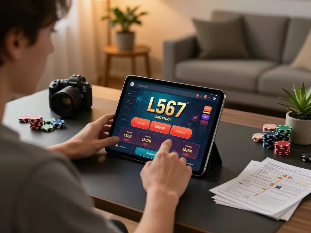 L567 online gaming experience with a player engaged at home, showcasing strategy and excitement.