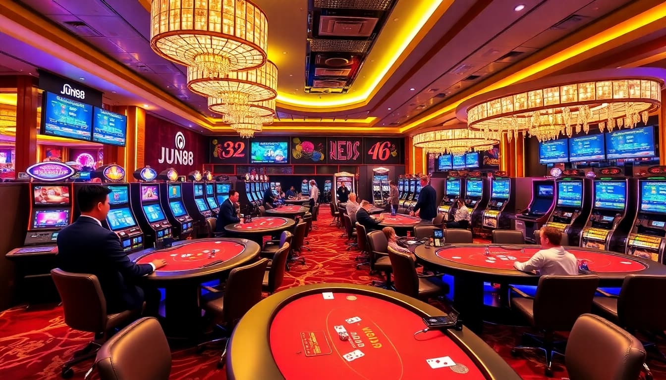 Players enjoy an exciting game experience at Jun88's vibrant casino.