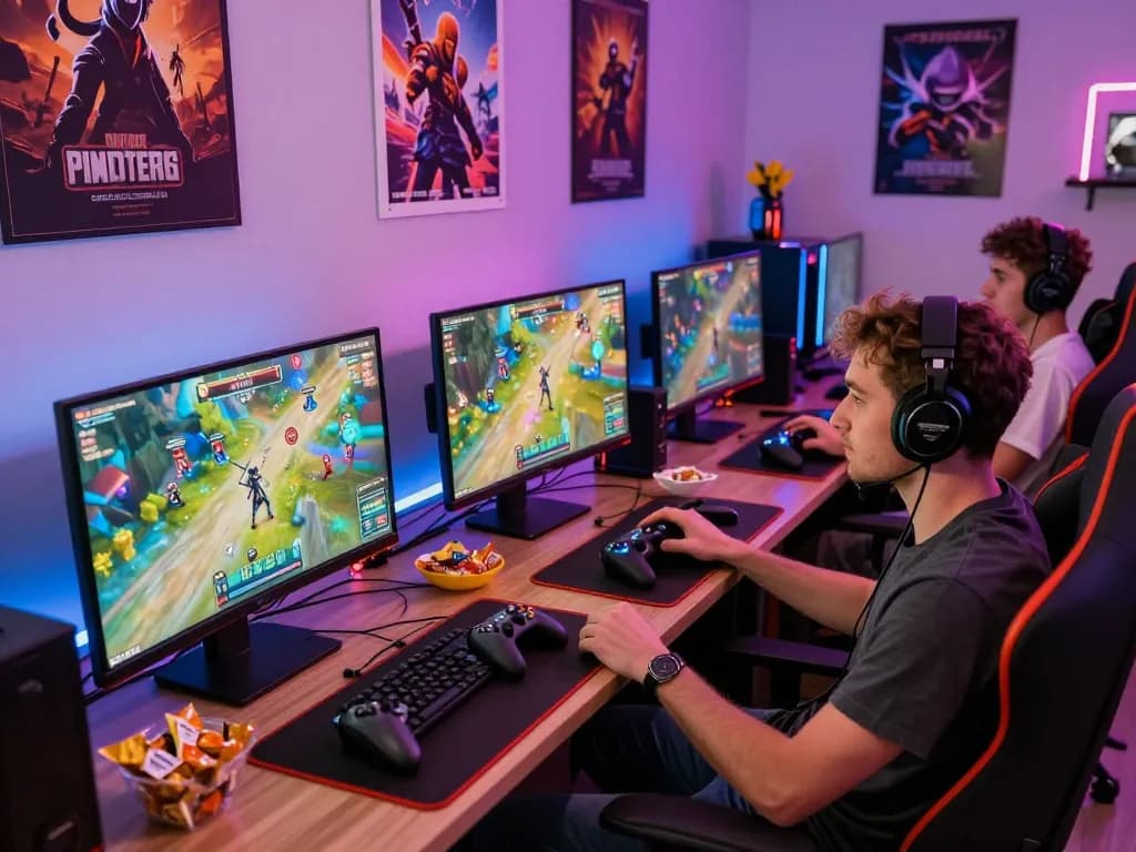 Players enjoying sex games online in a vibrant gaming setup, showcasing engaging graphics and interactive gameplay.