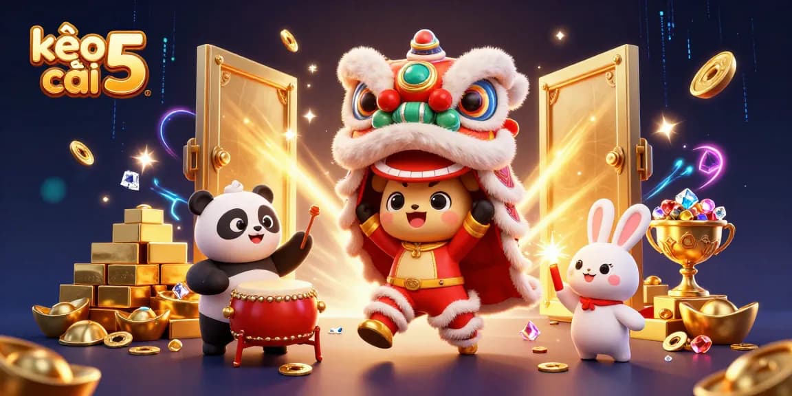 Experience thrilling action with kèo nhà cái 5 featuring colorful characters and dynamic gambling elements.