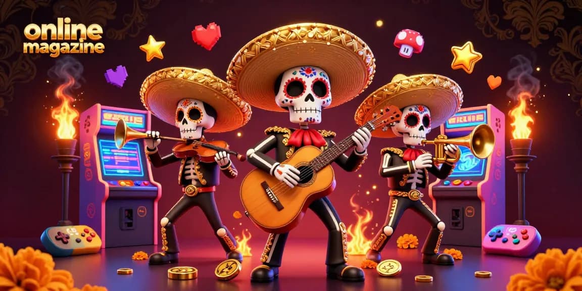Engage with our online magazine showcasing vibrant 3D casino art featuring a mariachi band amidst gaming excitement.