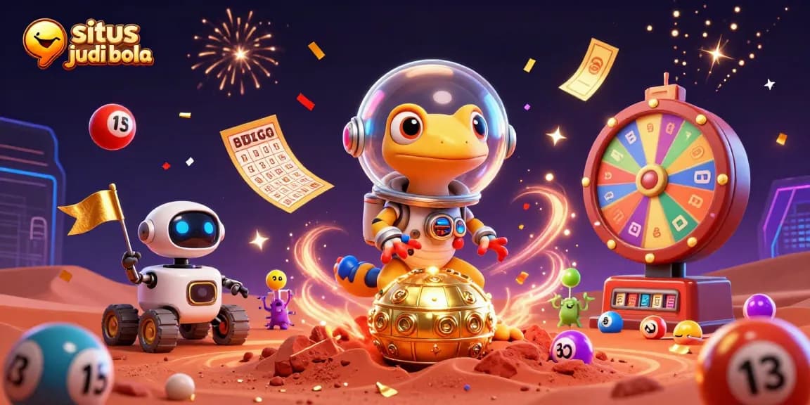 Engage in situs judi bola as Martian gecko discovers buried casino treasures on Mars.