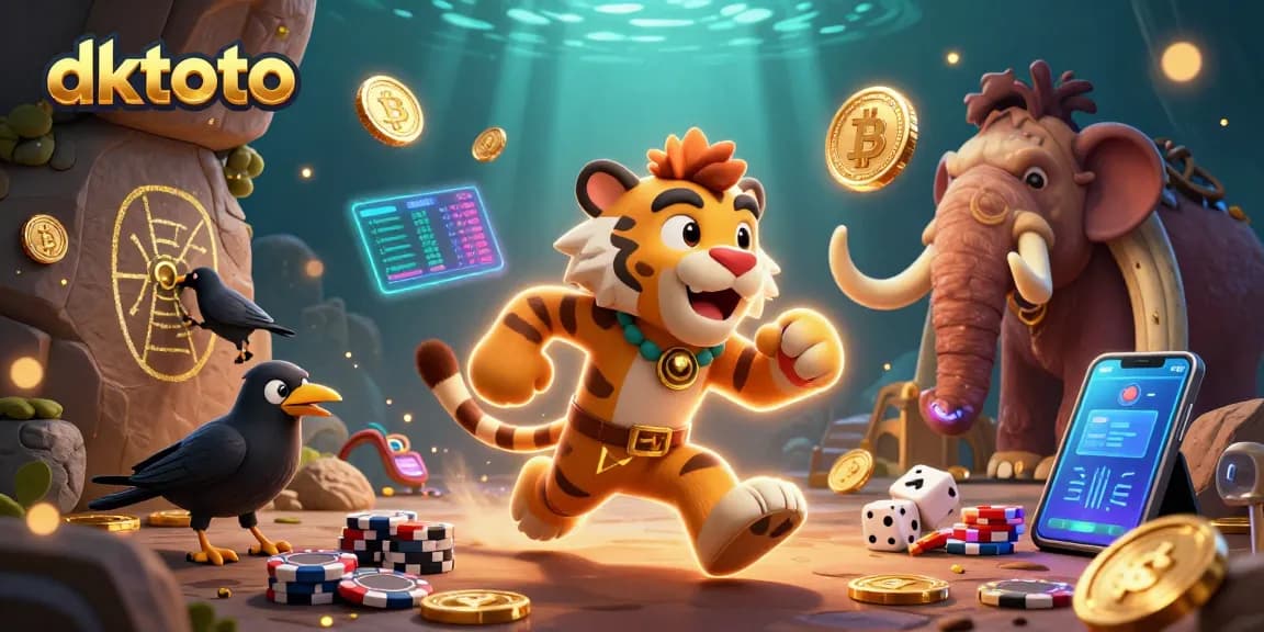 Experience the thrilling world of dktoto with our unique prehistoric casino scene featuring vibrant characters and dynamic game elements.