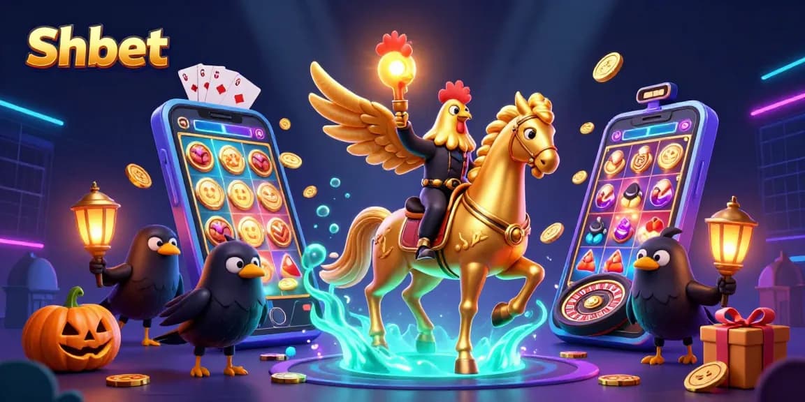 Experience the thrill of Shbet as the golden rooster brings exciting casino adventures to life.