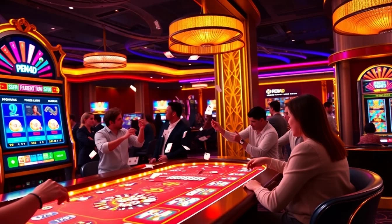 Experience thrilling gameplay at PEN4D's modern slot machines and dynamic casino tables.