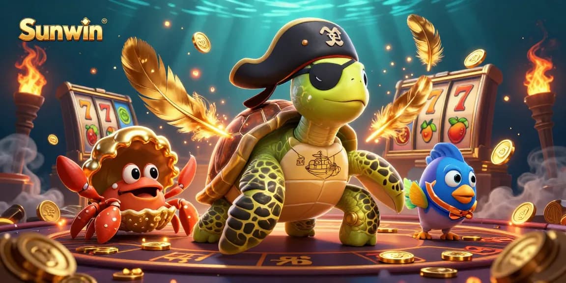 Experience thrilling chances to win with Sunwin in this vibrant casino illustration.