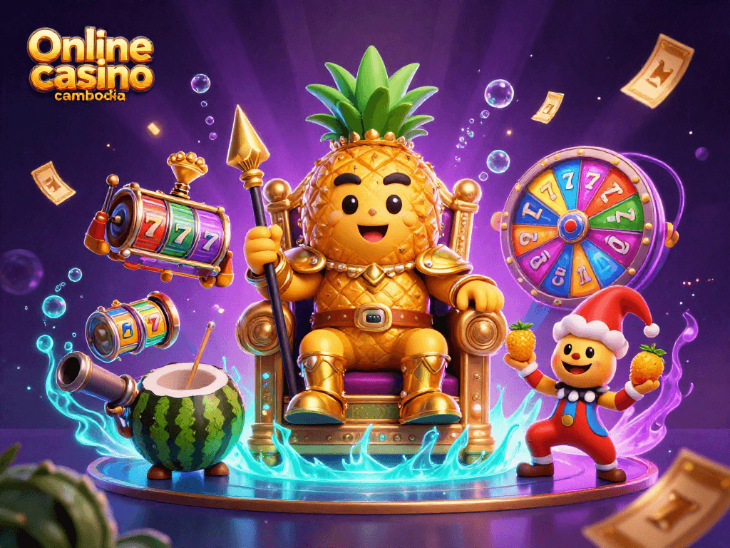 Engage in thrilling gameplay at Online casino cambodia with vibrant slot reels and our playful golden characters.