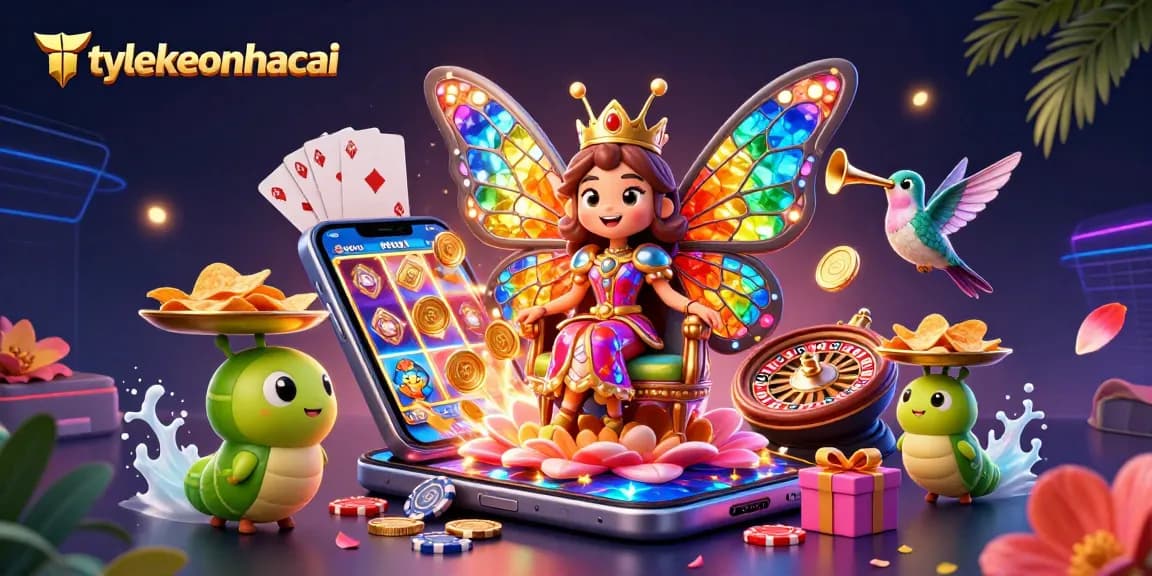 Engage in betting with tylekeonhacai, showcasing a vibrant 3D scene of casino adventures and gaming excitement.