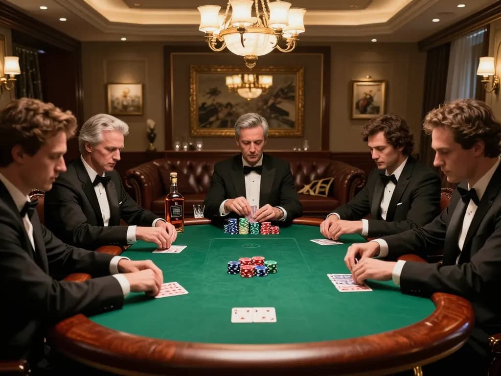 Players at a high-stakes poker game in luxury setting, reflecting strategic gameplay at https://s8inc.com/.