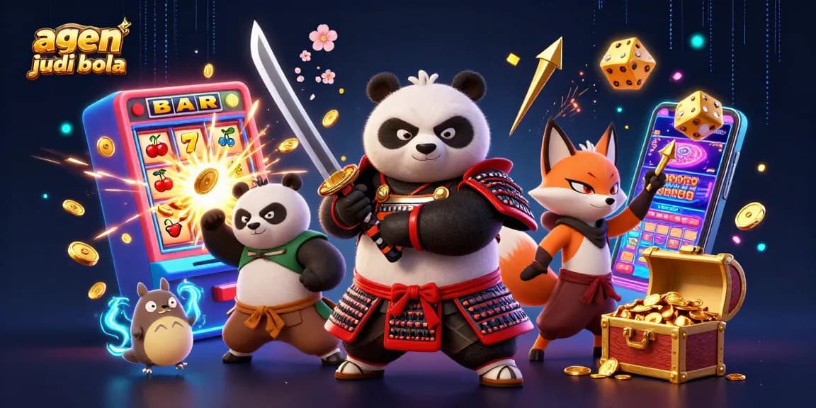 Engage with the thrill of agen judi bola through dynamic characters and vibrant casino elements.
