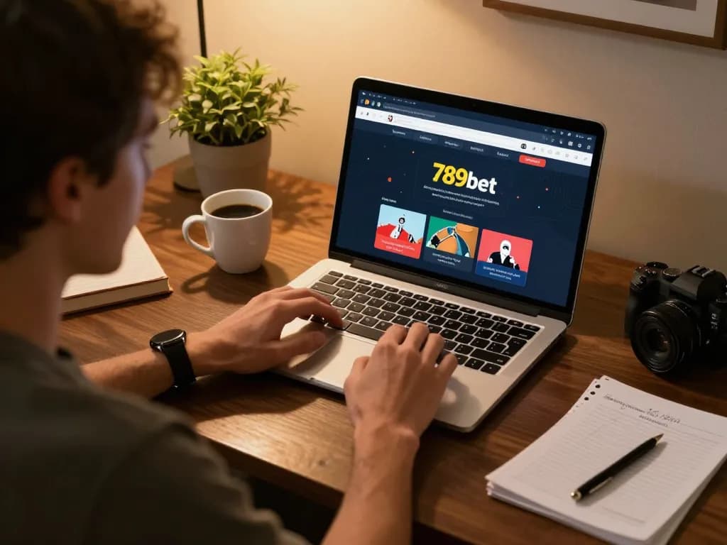 Engaging in online gaming at 789bet with a focused player and stylish setup.