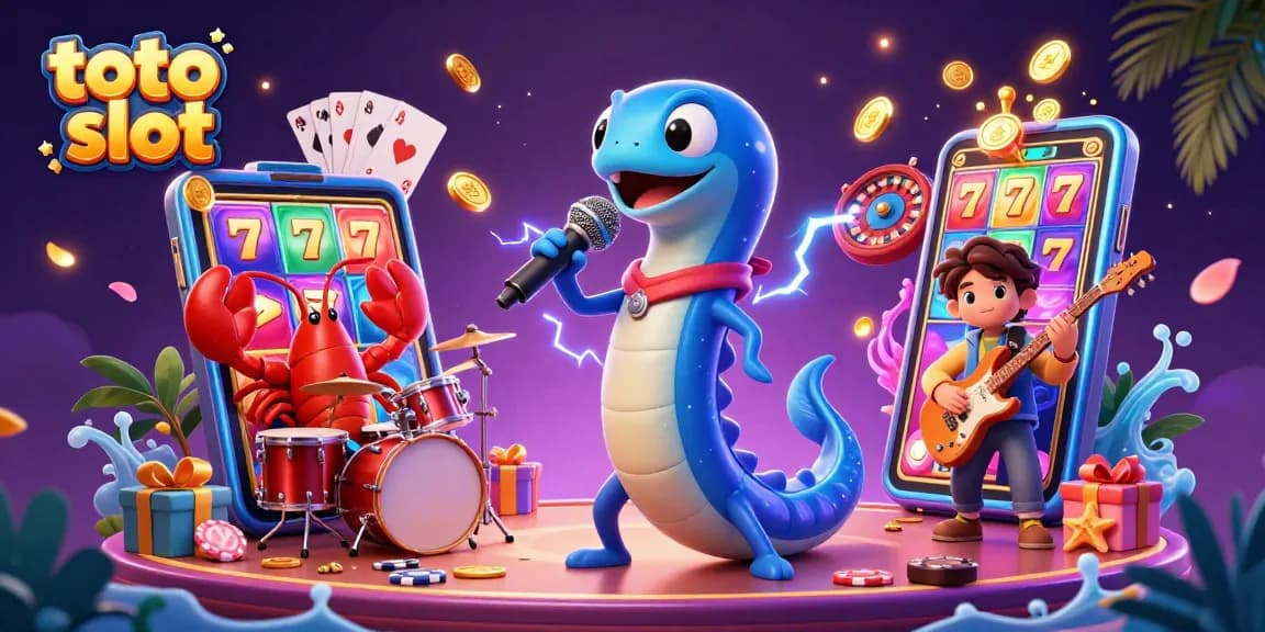 Engage with the thrilling toto slot experience in an underwater casino atmosphere featuring a DJ eel and colorful visuals.