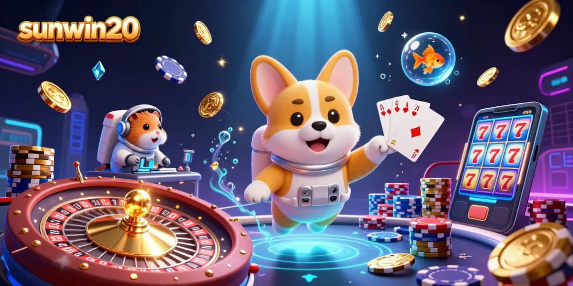spin with sunwin20 at a vibrant casino in space, featuring playful elements and vivid colors