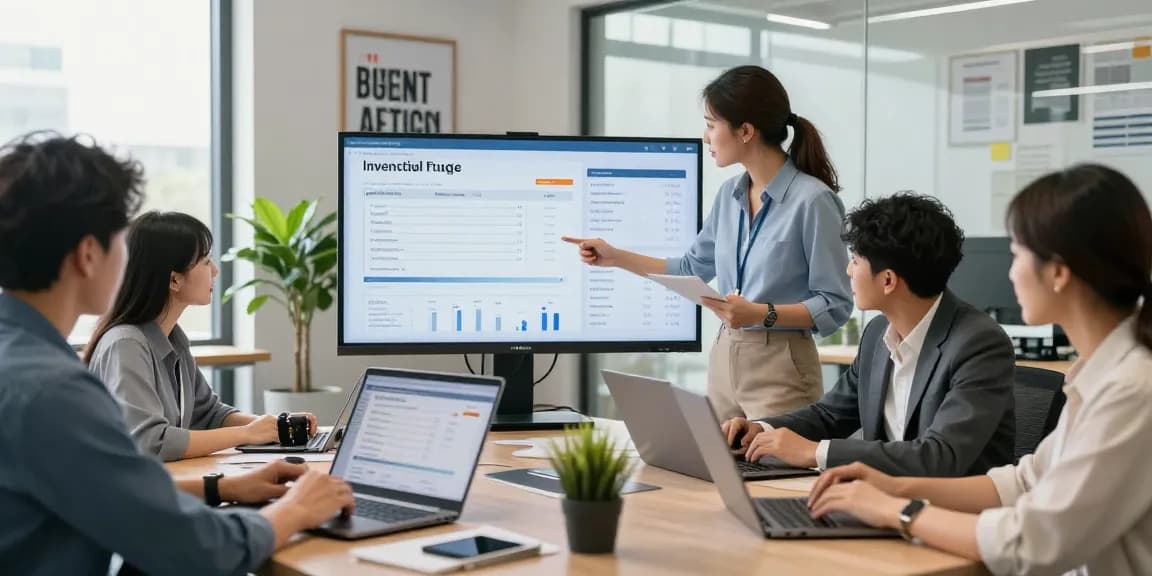 Team detecting fake invoices through advanced technology in a modern workspace.