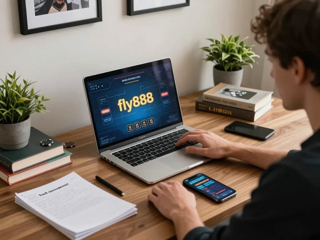 Engaging gameplay on fly888 poker with strategic notes and devices in a cozy setting