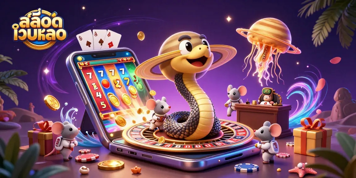 Experience thrilling slots with สล็อตเว็บตรง, featuring cosmic gambling action and vibrant game elements.