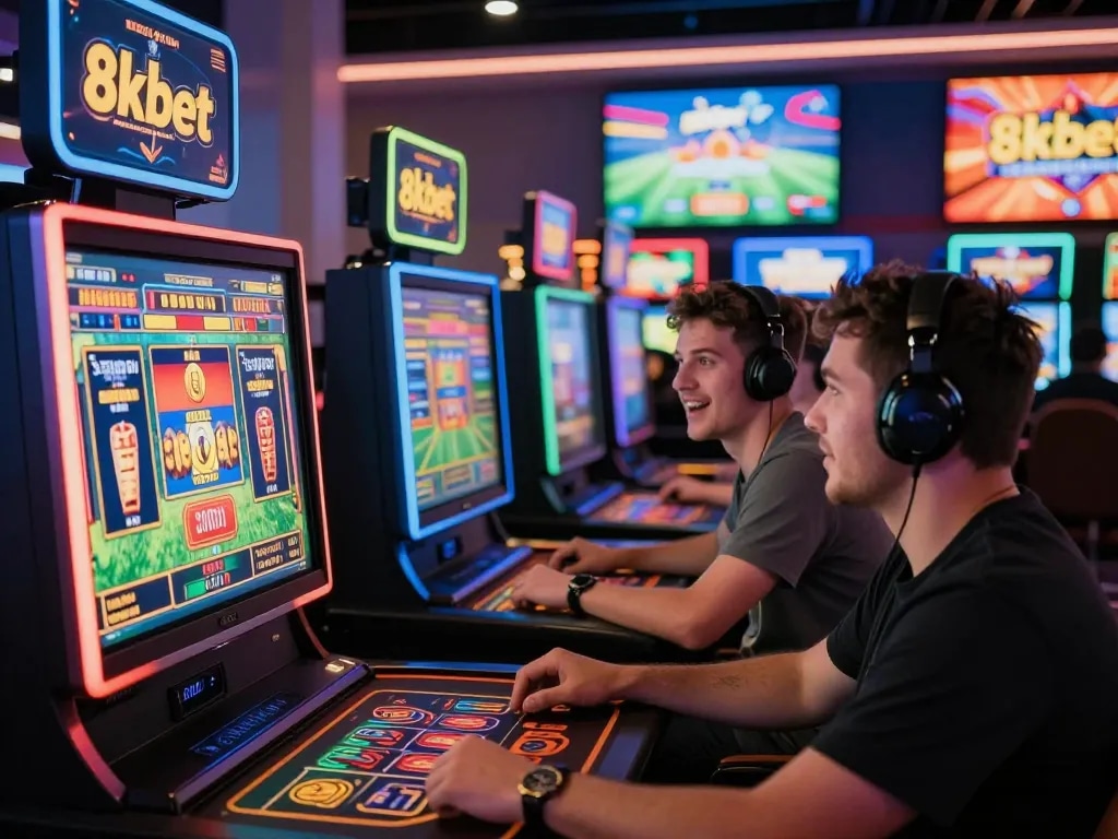 Interactive gaming experience at 8kbet online casino with players engaged in betting and games.