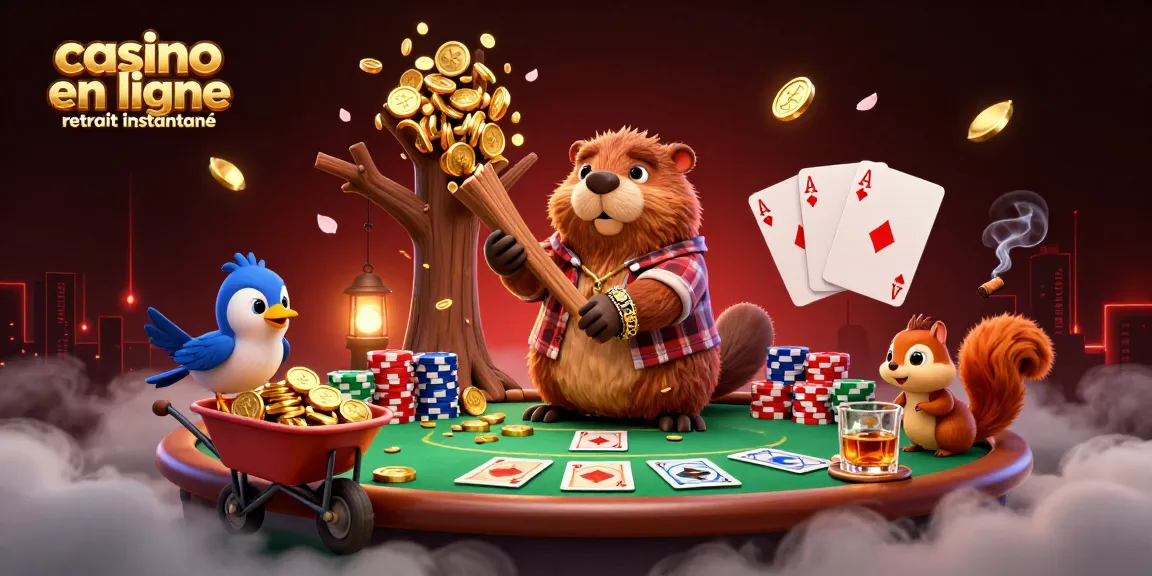 Vivez des sensations fortes au casino en ligne retrait instantané avec un castor 3D récoltant des pièces d'or !