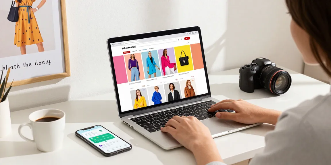 Engaging online shopping experience on shs-dome5.com with stylish products displayed on a bright desk.