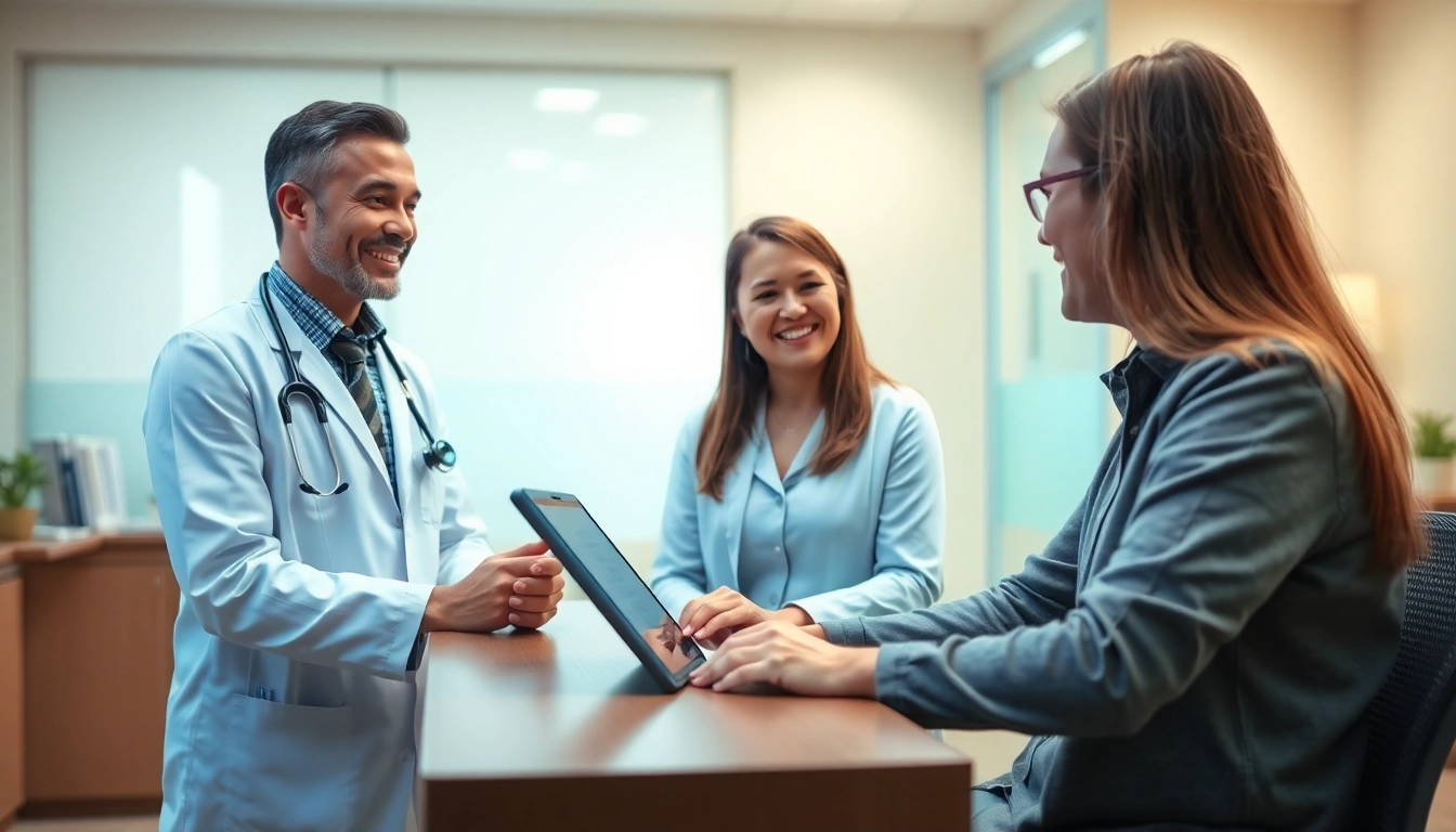 Engage with a physician about obtaining a PA MMJ card online in a welcoming medical office.