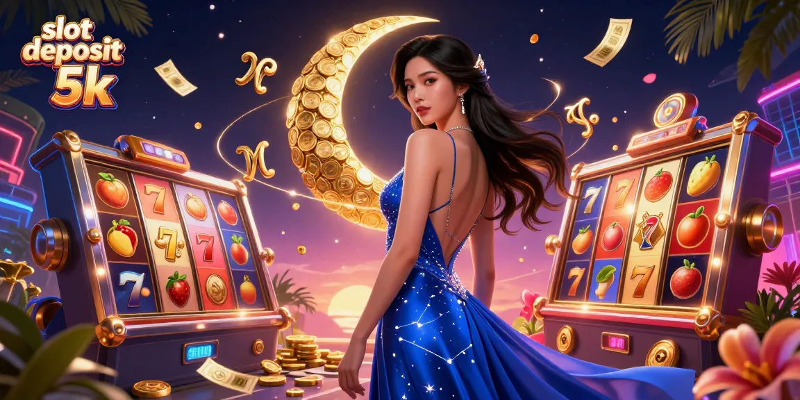 Experience the excitement of slot deposit 5k with vibrant symbols and engaging casino elements in a stunning 3D illustration.