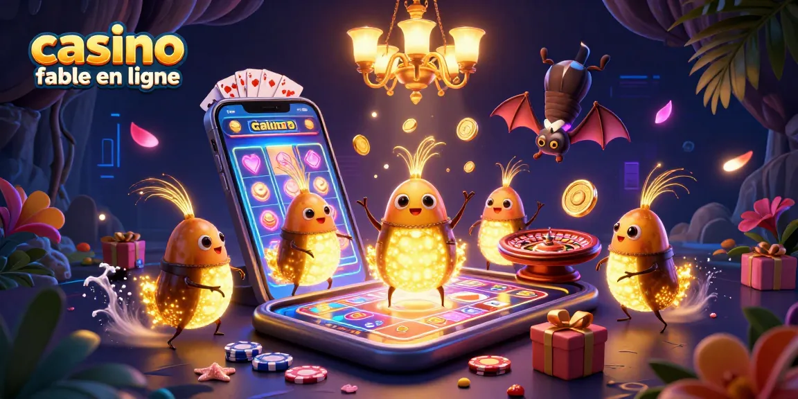 Découvrez un casino fiable en ligne illuminé par des vers luisants animés jouant aux jeux de casino.