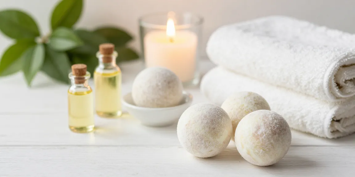 Creación de contenido de marketing con aceite de CBD y productos naturales en baño spa.