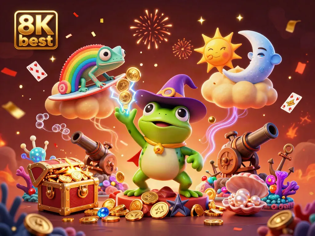 Experience the thrill of casino games with the 8K best 3D illustration featuring mystical characters and vibrant gaming elements.