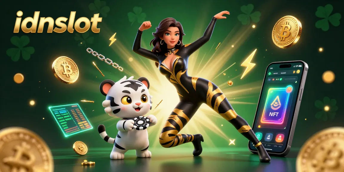 Experience thrilling idnslot action with vibrant 3D characters, crypto elements, and energetic casino atmosphere.