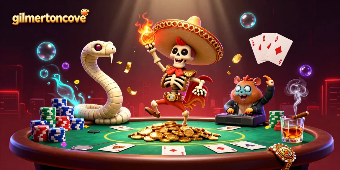 Spin victory in gilmertoncove's vibrant casino scene featuring a dancing mariachi rooster.