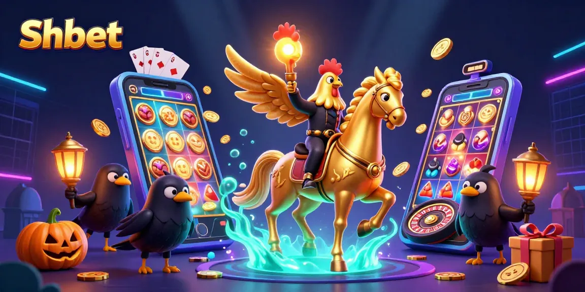 Experience the thrill of Shbet as the golden rooster brings exciting casino adventures to life.