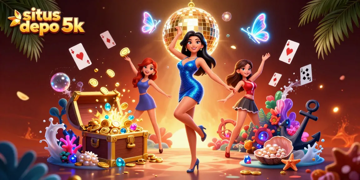 Experience thrilling wins at situs depo 5k with vibrant slots and dynamic gameplay in a 3D casino scene.