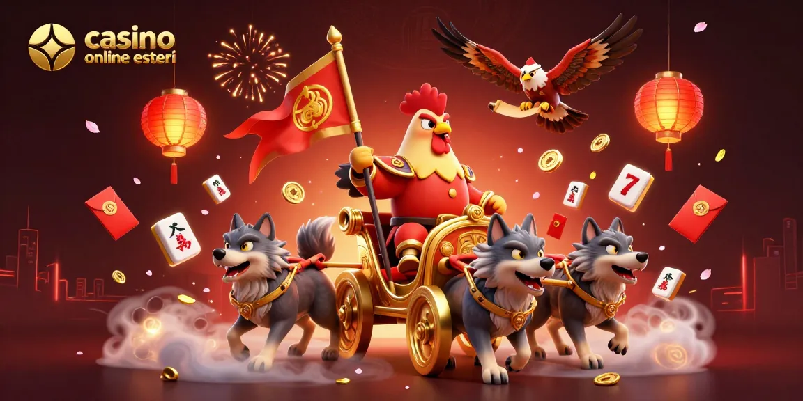 Vivi un'azione emozionante su casino online esteri con un'illustrazione 3D dinamica che presenta un signore della guerra gallo.