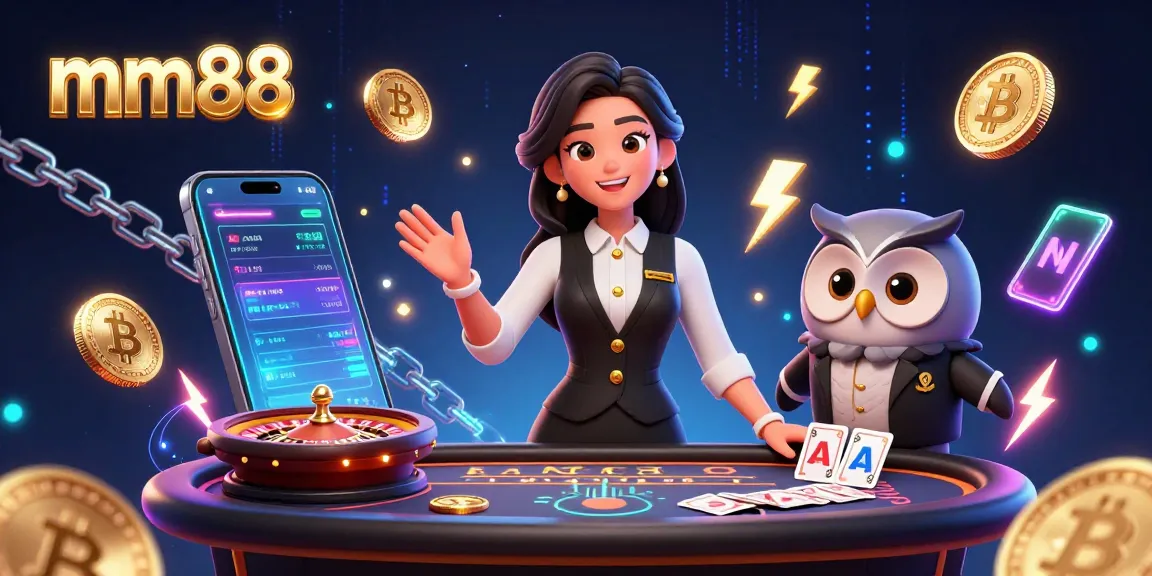 Engage with mm88's vibrant casino experience featuring a skilled dealer and exciting gaming elements.