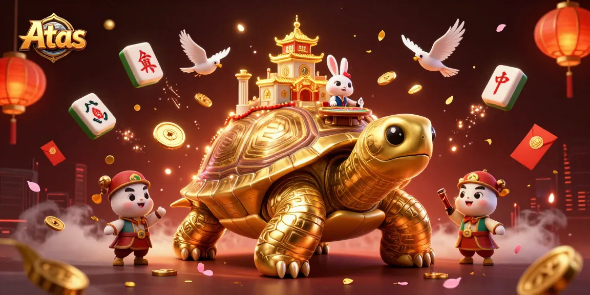 Experience thrilling gameplay at Atas with our unique 3D cartoon casino scene featuring gold and excitement.