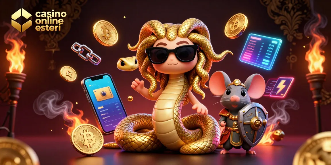 Interagisci con la vivace scena dei casino online esteri che presenta personaggi mitici ed elementi cripto.