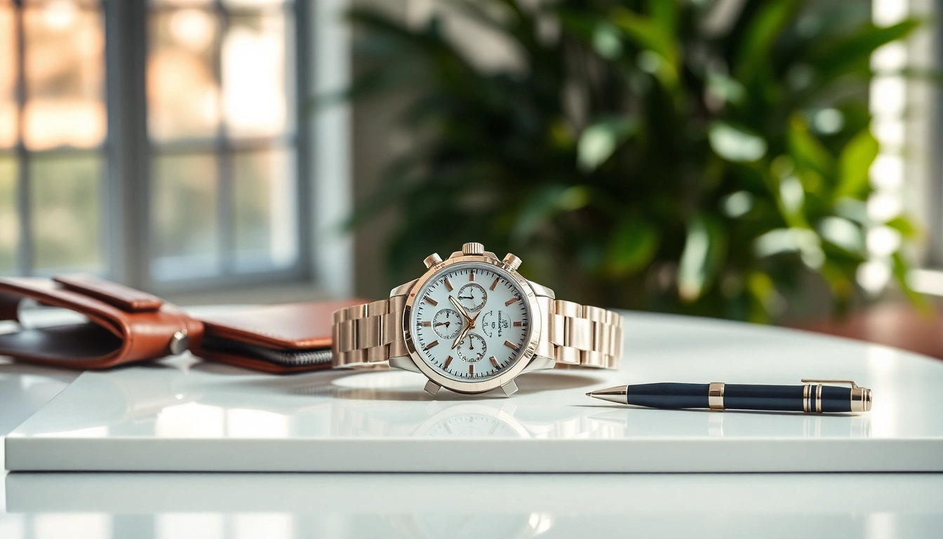 Showcase a detailed replica watch highlighting its elegance and craftsmanship.