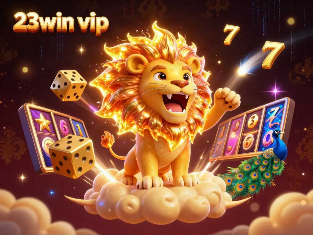 Experience the excitement of 23win vip with a vibrant casino scene filled with dynamic game elements.