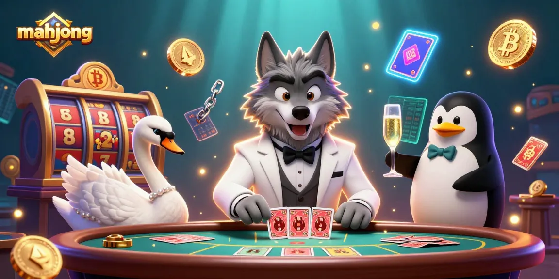 Engage in thrilling mahjong gameplay with colorful slot reels and exciting characters in this vibrant scene.
