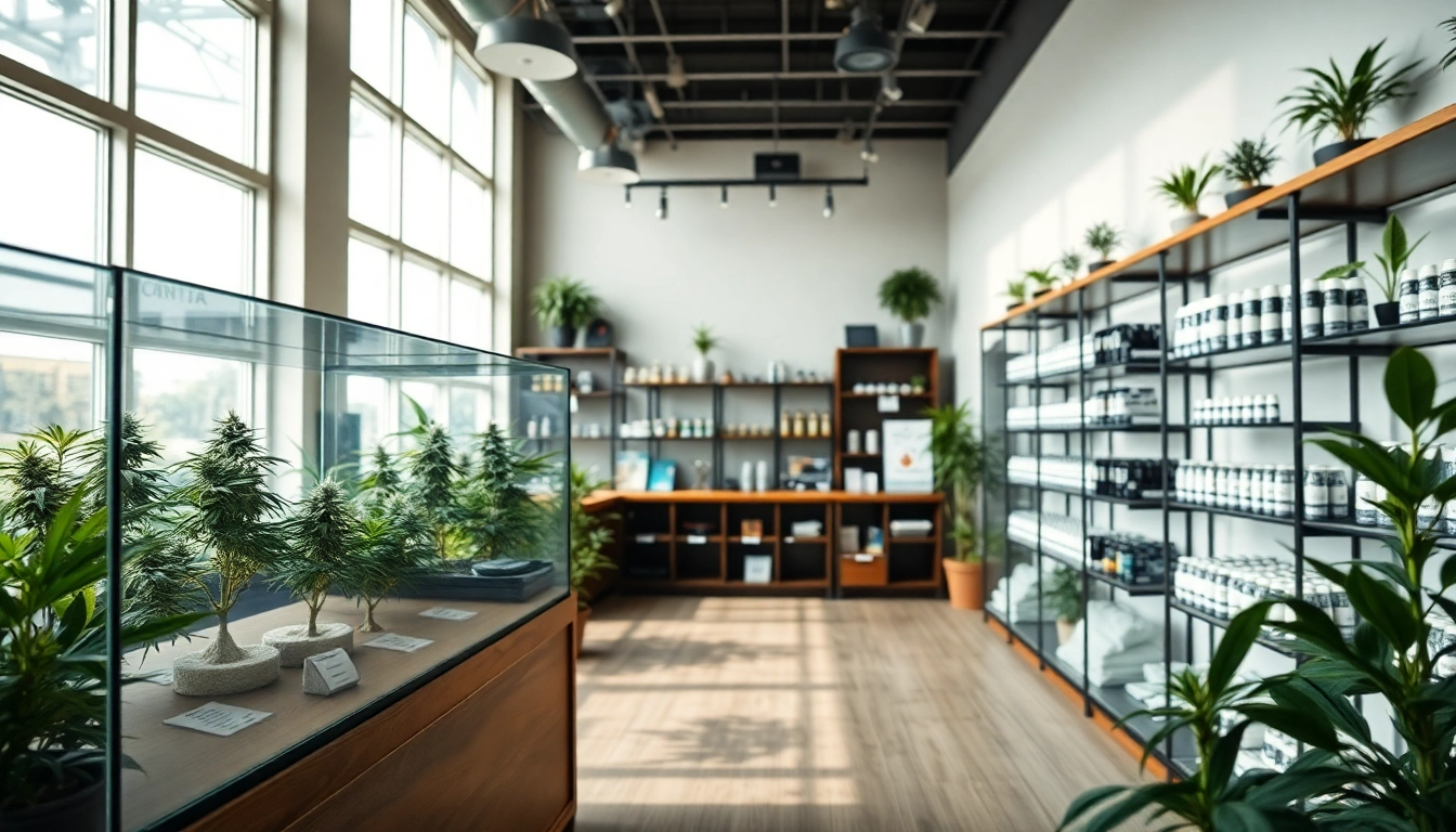 Display of marijuana strains highlighting cost for ounce of weed in a professional shop setting.