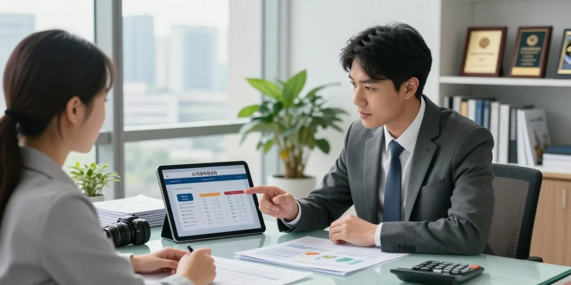 Engaging discussion on 소액결제현금화 strategies with a financial advisor in a modern office setting.