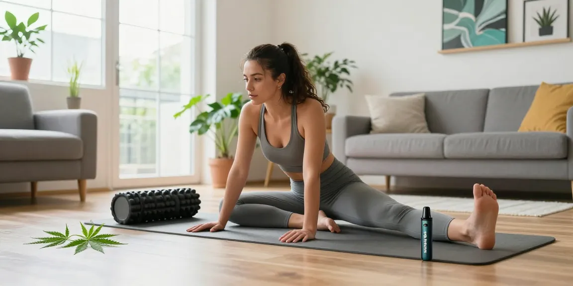 Muha Meds disposable vape used in wellness recovery setting with natural elements for active lifestyle.