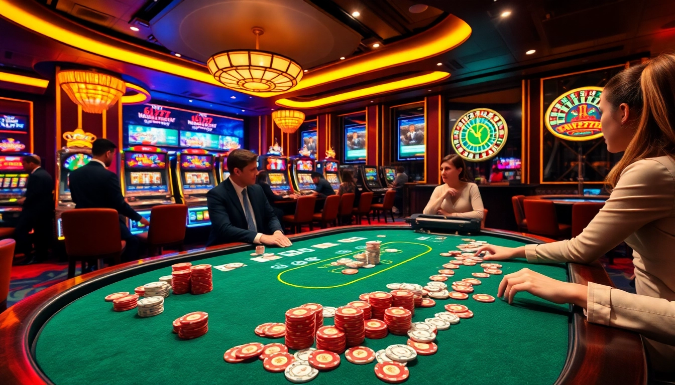 High-stakes poker scene featuring 6L777 casino chips and players engaged in thrilling gameplay.