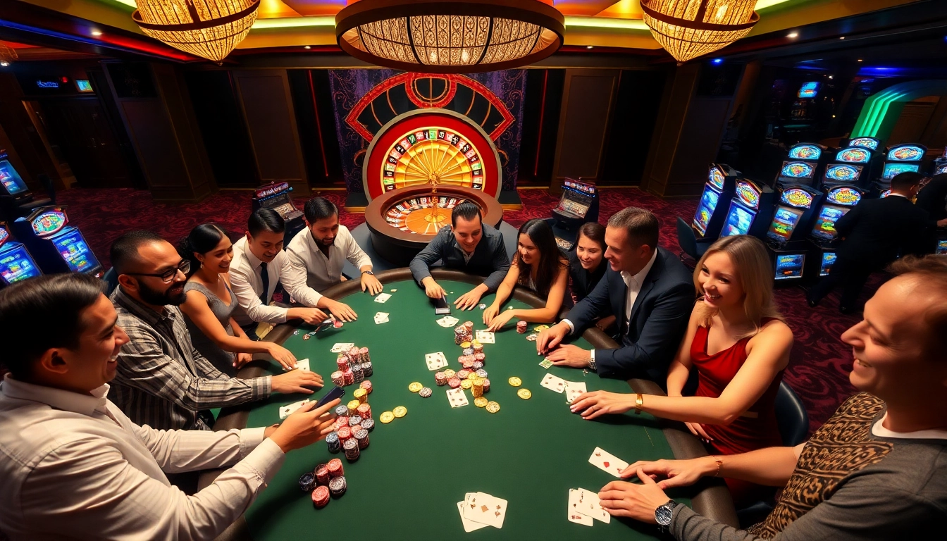 Gamble with vibrant energy at https://hanoiculturetravel.com/ featuring poker tables and lively gamblers.
