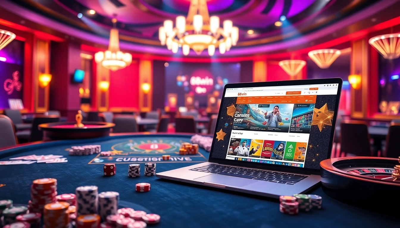 Experience the excitement of online gambling with 68win's luxurious casino atmosphere.