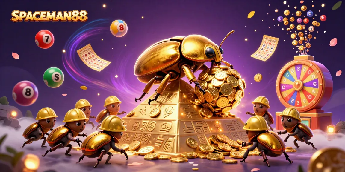 Experience SPACEMAN88's exciting world of lottery games and gold riches with vibrant 3D illustrations.